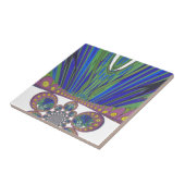 African Blue Paarse Decorative Art Design Print Tegeltje (Zijkant)