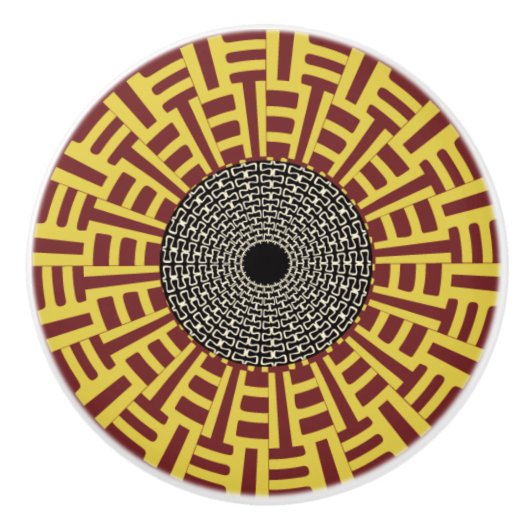 African Boho Collectie - Golden Gate Keramische Knop (Voorkant)