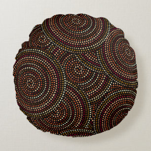 African Boho: Tribal Seamless Art. Rond Kussen