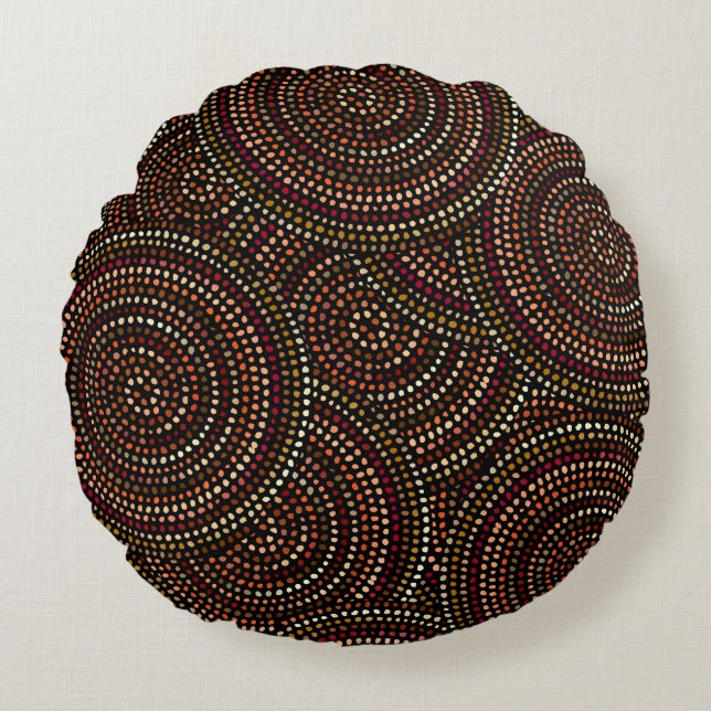 African Boho: Tribal Seamless Art. Rond Kussen (Voorkant)