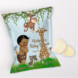 African Boy Safari Baby shower Chip Bag Wrapper Flyer