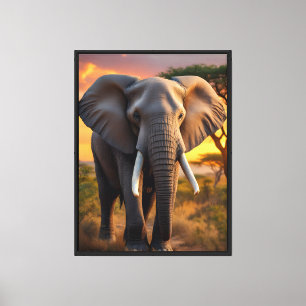 African Bull Elephant Canvas Afdruk