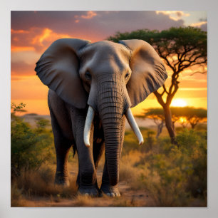 African Bull Elephant Poster