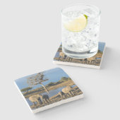 African Bush Elephants Stenen Onderzetter (Zijkant)