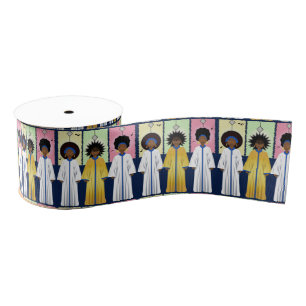African Carolers Singers KerstChoir Grosgrain Lint