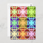 African Checkered Pop art Cultuur kleurrijk patroo Briefkaart (Voorkant / Achterkant)