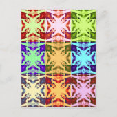 African Checkered Pop art Cultuur kleurrijk patroo Briefkaart (Voorkant)