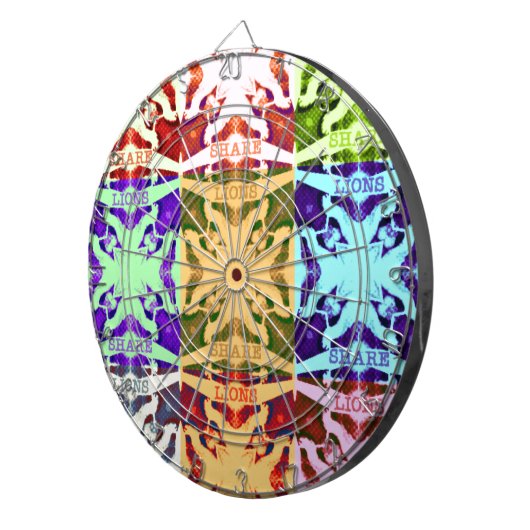African Checkered Pop art Cultuur kleurrijk patroo Dartbord (Voorkant Rechts)