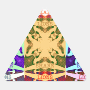 African Checkered Pop art Cultuur kleurrijk patroo Driehoek Sticker