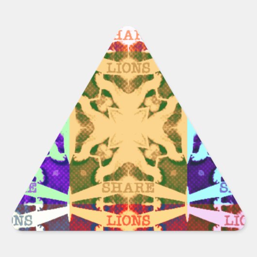 African Checkered Pop art Cultuur kleurrijk patroo Driehoek Sticker (Voorkant)