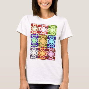 African Checkered Pop art Cultuur kleurrijk patroo T-shirt