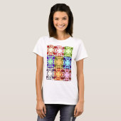 African Checkered Pop art Cultuur kleurrijk patroo T-shirt (Voorkant volledig)