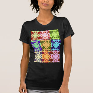 African Checkered Pop art Cultuur kleurrijk patroo T-shirt