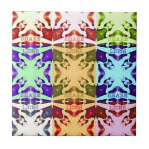 African Checkered Pop art Cultuur kleurrijk patroo Tegeltje