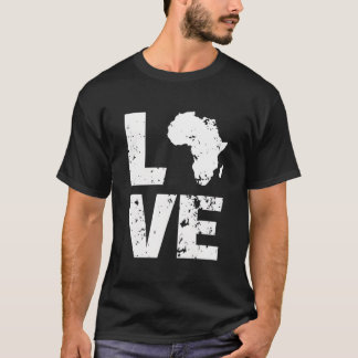 African Continent Map I Love Africa T-shirt