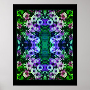 African Daisy Flowers Colorful Abstract Poster