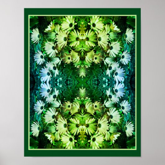 African Daisy Flowers Mirror Abstract Poster (Voorkant)