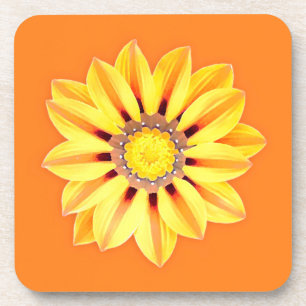 African Daisy / Gazania - Oranje en geel Bier Onderzetter