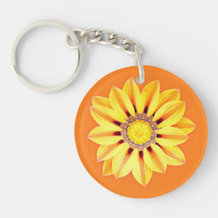 African Daisy / Gazania - Oranje en geel Sleutelhanger