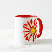 African Daisy/Gazania Red en White Striped Mok (Voorkant rechts)