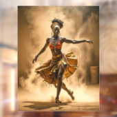 African Dancer Window Cling Raamsticker (Vel 2)