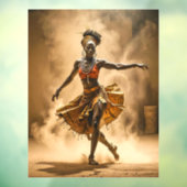African Dancer Window Cling Raamsticker (Vel 3)