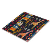 African Design, Giraffe Keramische Tegel Tegeltje (Zijkant)