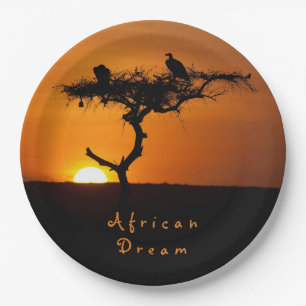 African Dream sunset romantic foto met tekst Papieren Bordje