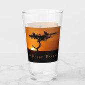 African Dream sunset romantic foto with text Glas (Achterkant)