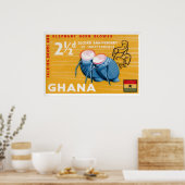 African Drums Print Vintage Ghana Postage Stamp (Keuken)