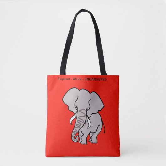 African ELEPHANT - Bedreigd dier - Natuur - Rood Draagtas (Voorkant)