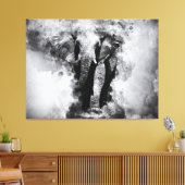 African Elephant Black and White Waterverf Canvas Afdruk (Insitu (Woonkamer))