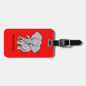 African ELEPHANT - Dierenactivist - Rood Bagagelabel (Voorkant horizontaal)