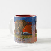 African Elephant & Savannah Moon AFRICA Mug (Devant gauche)