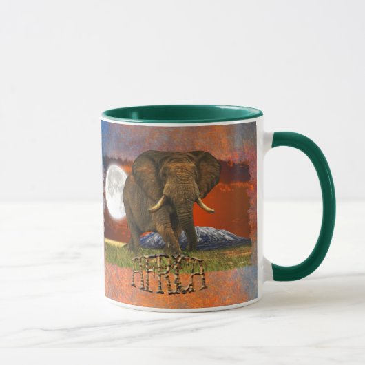 African Elephant & Savannah Moon AFRICA Mug (Droite)