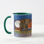 African Elephant & Savannah Moon AFRICA Mug (Gauche)