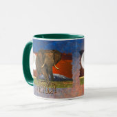 African Elephant & Savannah Moon AFRICA Mug (Devant gauche)