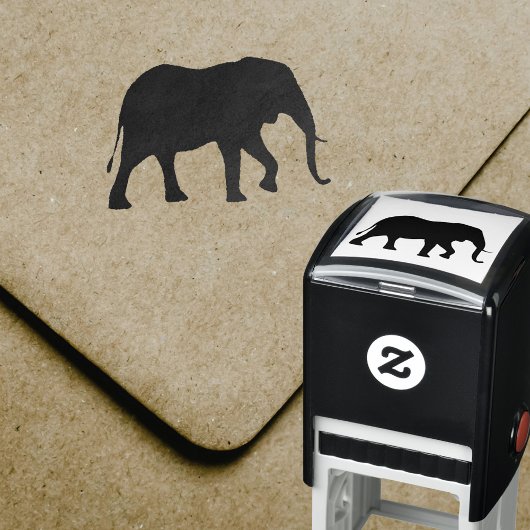 African Elephant Silhouette Zelfinktende Stempel
