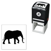 African Elephant Silhouette Zelfinktende Stempel (In situ)