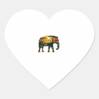 African Elephant Sunset Safari Natuur Lovers Shirt Hart Sticker