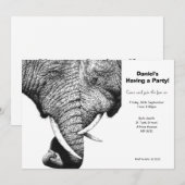 African Elephants Party-uitnodiging Kaart (Voorkant / Achterkant)