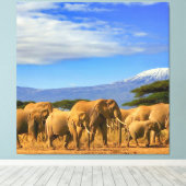 African Elephants Safari Canvas Afdruk (Insitu (Houten vloer))