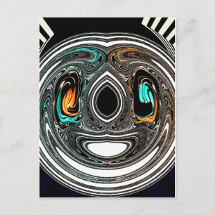 African Ethnic Doodle Zebra textured Art Print Briefkaart