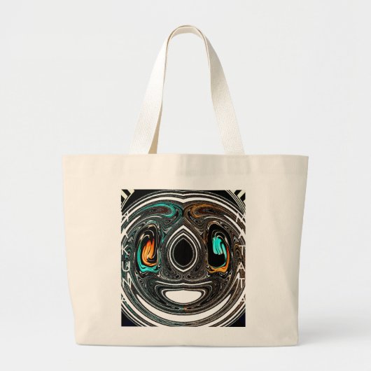 African Ethnic Doodle Zebra textured Art Print Grote Tote Bag (Voorkant)