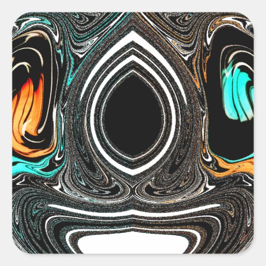 African Ethnic Doodle Zebra textured Art Print Vierkante Sticker (Voorkant)