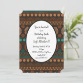 African Ethnic Print Invitation d'anniversaire (Debout devant)
