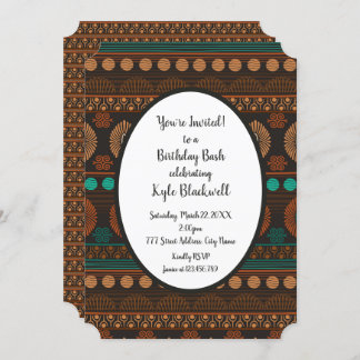 African Ethnic Print Invitation d'anniversaire