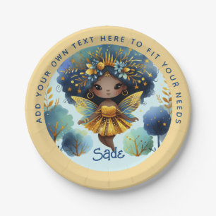 African Fairy Verjaardag Blauwgroen Goud Roze Prin Papieren Bordje