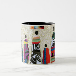 African Family Collage Mug by Alicia McDaniel Fine Tweekleurige Koffiemok