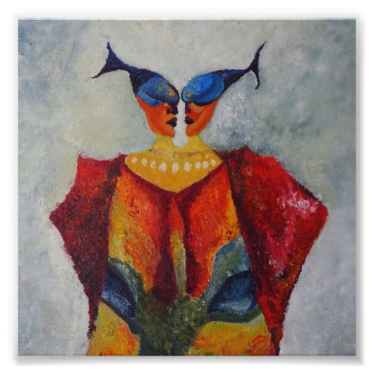 African Fishes Abstracte kunst schilderij foto Afdruk (Voorkant)